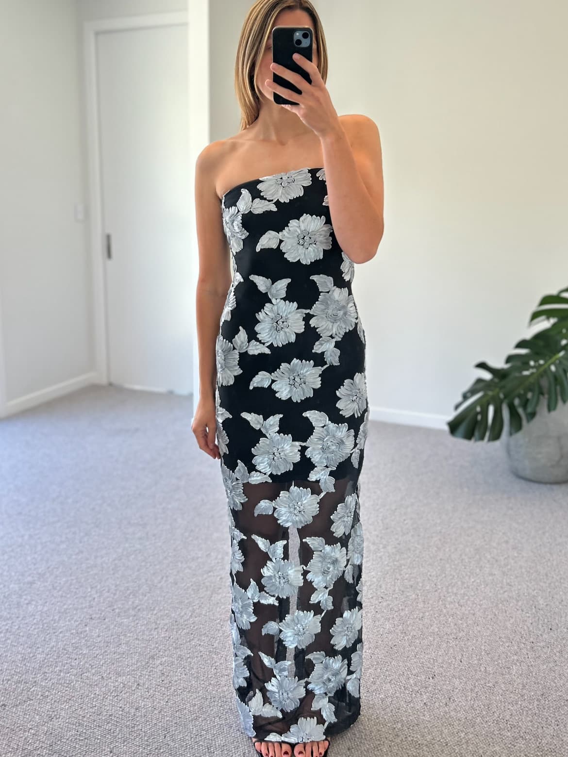 Flower Mesh Tube Dress