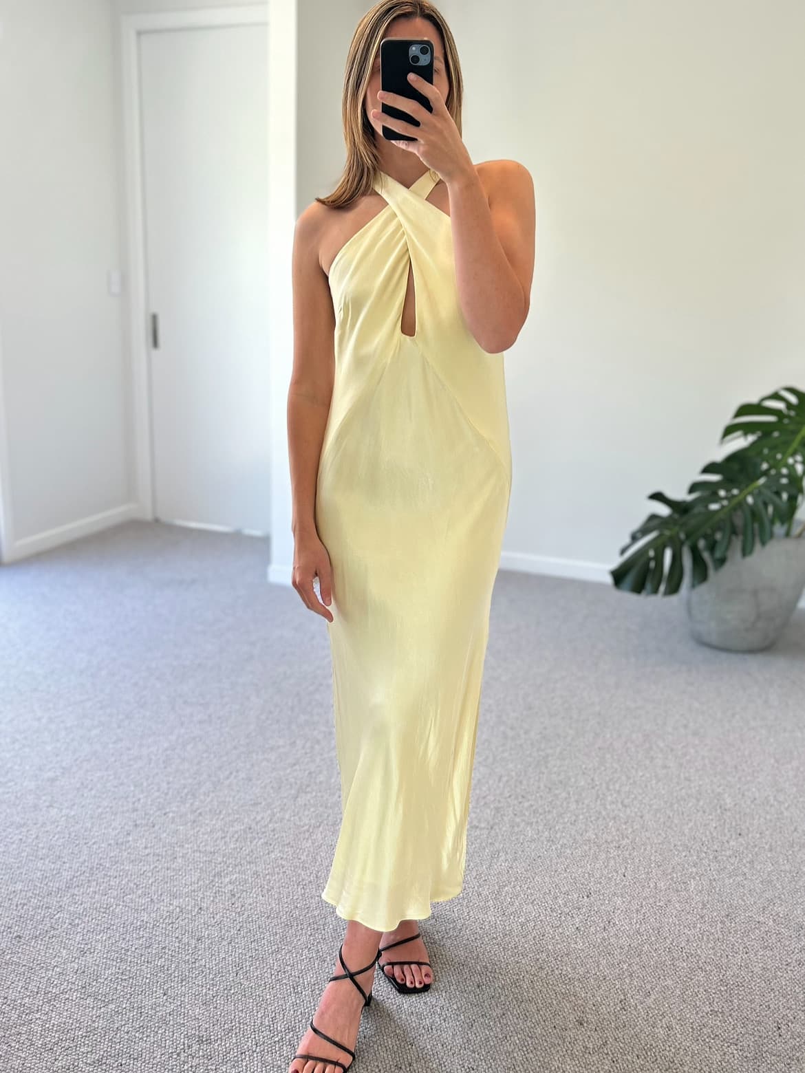 La Lune Cross Front Keyhole Midi