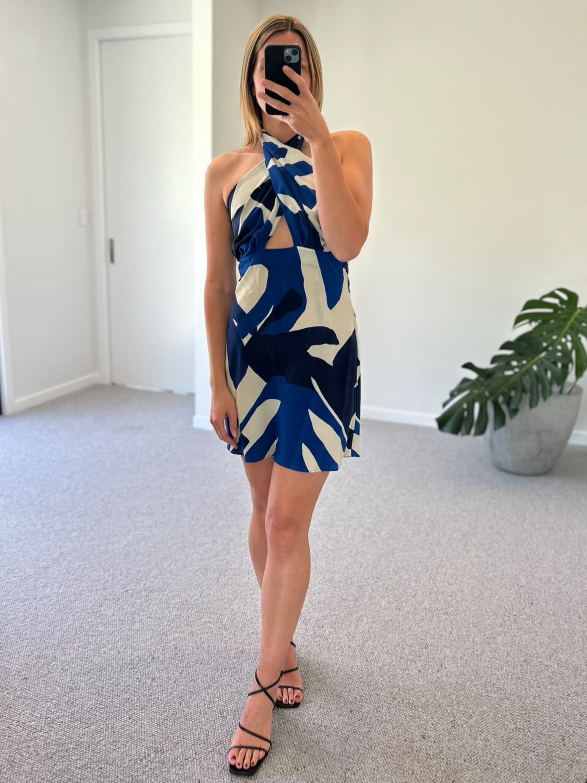 Edward Silk Halter Mini Dress